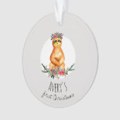 Baby Girl's eerste kerstfeestdag en -naam Ornament (voorkant)