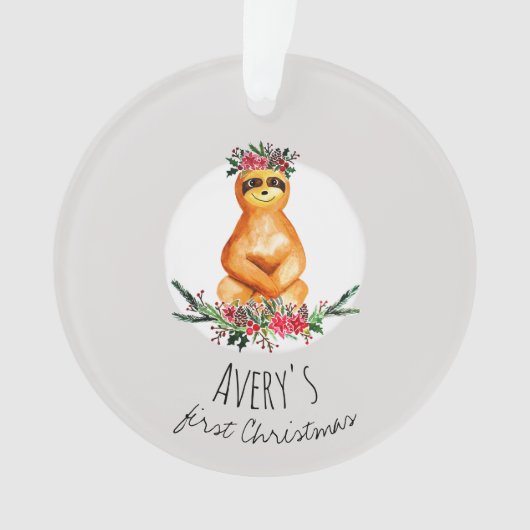 Baby Girl's eerste kerstfeestdag en -naam Ornament (voorkant)