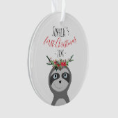 Baby Girls Eerste kerstfoto Sleuf & naam Ornament (voorkant)