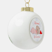 Baby Girls Eerste Kerstmis Alleen tekst toevoegen Keramische Bal Ornament (Links)