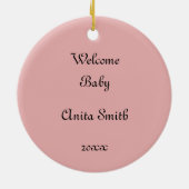 Baby Girls Eerste Kerstmis Keramisch Ornament (Achterkant)