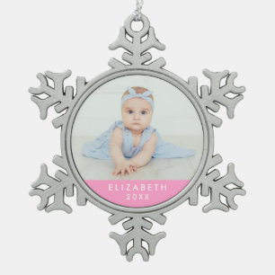 Baby Girl's Eerste Kerstmis Tin Sneeuwvlok Ornament