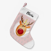 Baby Girl's eerste kerstprinses Rudolph Name Kleine Kerstsok (Voorkant (Hangend))