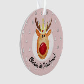 Baby Girl's eerste kerstprinses Rudolph Name Ornament (voorkant)