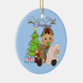 Baby Girl's eerste kerstronde-versiering Keramisch Ornament (Rechts)