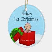 Baby Girl's eerste kerstversiering Keramisch Ornament (Links)