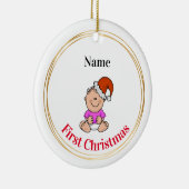 Baby Girl's eerste kerstversiering Keramisch Ornament (Rechts)