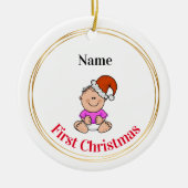 Baby Girl's eerste kerstversiering Keramisch Ornament (Voorkant)