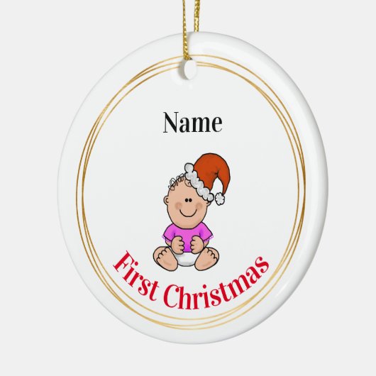 Baby Girl's eerste kerstversiering Keramisch Ornament (Links)