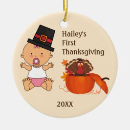 Baby Girl's eerste Thanksgiving Ornament