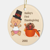 Baby Girl's eerste Thanksgiving Ornament (Links)