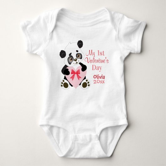 Baby Girl's eerste Valentijnsdag Romper (Voorkant)