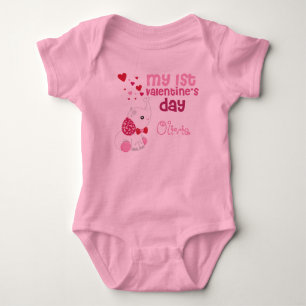 Baby Girl's eerste Valentijnsdag roze Romper