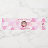 Baby Girl's Eerste Verjaardag | Etiket gebotteld w (Enkel label)
