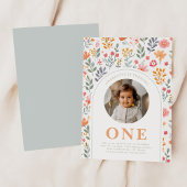 Baby Girl's eerste verjaardag Wildflower Kaart