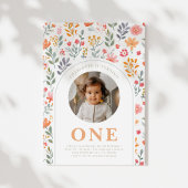 Baby Girl's eerste verjaardag Wildflower Kaart