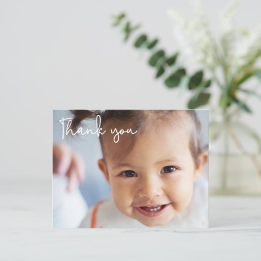 Baby Girl's eerste verjaardagsfeest Foto Briefkaart (Staand voorkant)