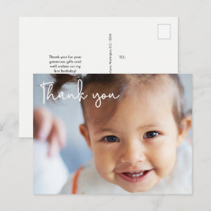 Baby Girl's eerste verjaardagsfeest Foto Briefkaart