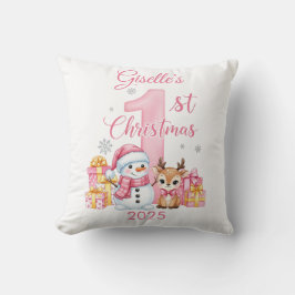 Baby Girl's First Christmas Pillow Kussen