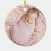 Baby Girl's First Christmas Pink Nutcracker Ballet Keramisch Ornament (Achterkant)