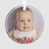Baby Girls First Kerstfeestjes Reindester & Name Ornament (achterkant)