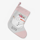 Baby Girls First kerstklep Snowman and Name Kleine Kerstsok (Voorkant (Hangend))