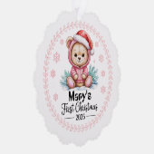 Baby Girl's First Xmas Ornament - Gepersonaliseerd Kaart (Rechts)