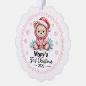 Baby Girl's First Xmas Ornament - Gepersonaliseerd Kaart (Links)