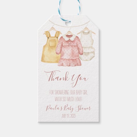 Baby Girls kleren Baby shower Cadeaulabel (Voorkant)