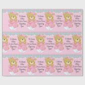 Baby Girl's Naam Tekst  roze aanpassen Cadeaupapier (Vlak)