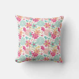 Baby Girls Painted Floral Pattern Neursery Pillow Kussen