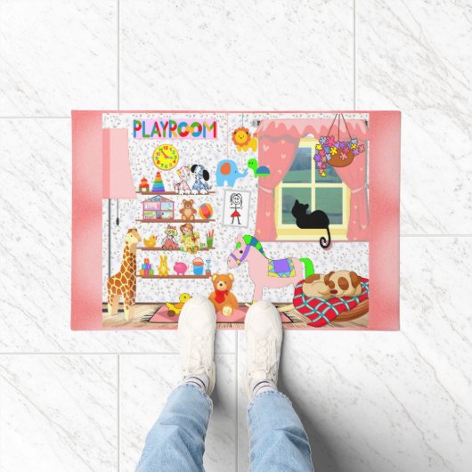 Baby Girl's Playroom Deurmat (Binnen)