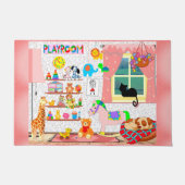 Baby Girl's Playroom Deurmat (Voorkant)