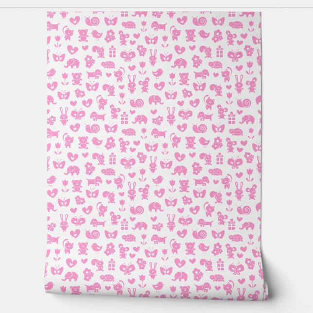 Baby Girl's Room Behang (Afrollen)