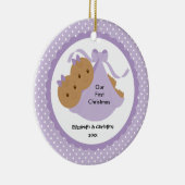 Baby Girls Twins Baby's Eerste kerstversiering Keramisch Ornament (Rechts)