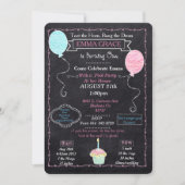 Baby Girls Uitnodiging één jaar (Voorkant)