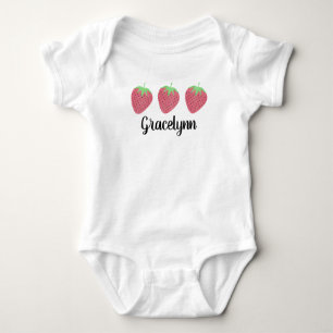 Baby Girls Waterverf Strawberry Trio Romper