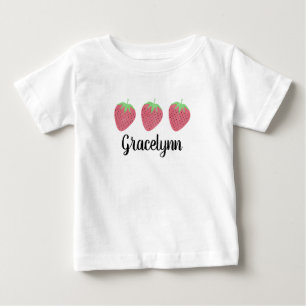 Baby Girls Waterverf Strawberry Trio T-Shirt