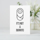 Baby Glückwunsch Karte zur Geburt - Burrito Kaart (Staand voorkant)