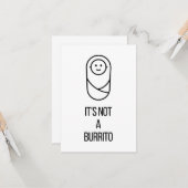 Baby Glückwunsch Karte zur Geburt - Burrito Kaart (Voorkant / Achterkant in situ)