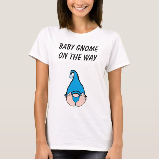 Baby Gnome op de Way Blue T-Shirt (Voorkant)