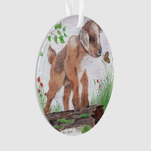 Baby Goat Acrylic Ornament (voorkant)