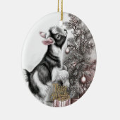 Baby Goat Christmas 10 and YOUR PHOTO Keramisch Ornament (Rechts)