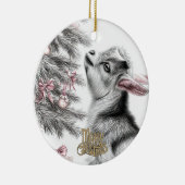 Baby Goat Christmas 11 and YOUR PHOTO Keramisch Ornament (Rechts)