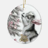 Baby Goat Christmas 11 and YOUR PHOTO Keramisch Ornament (Links)