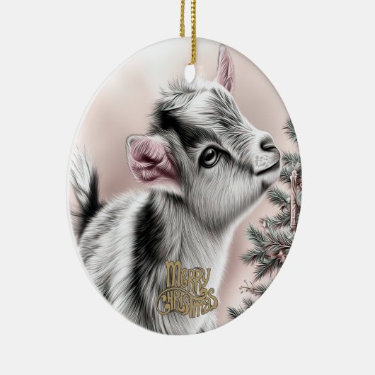 Baby Goat Christmas 12 and YOUR PHOTO Keramisch Ornament (Rechts)