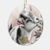 Baby Goat Christmas 12 and YOUR PHOTO Keramisch Ornament (Links)