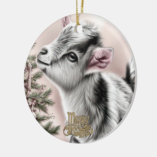 Baby Goat Christmas 13 and YOUR PHOTO Keramisch Ornament (Links)