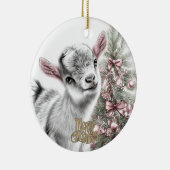 Baby Goat Christmas 14 and YOUR PHOTO Keramisch Ornament (Rechts)