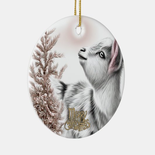 Baby Goat Christmas 16 and YOUR PHOTO Keramisch Ornament (Rechts)